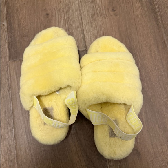 UGG Soft Yellow Plush Slippers - Picture 2 of 7